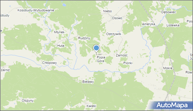 mapa Popia Góra, Popia Góra na mapie Targeo